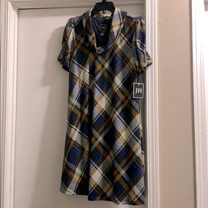 BRAND NEW!! Never worn, blue plaid dress!